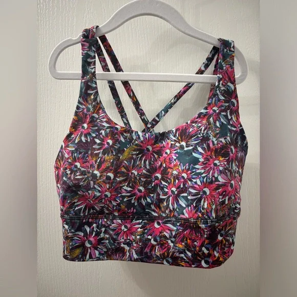 Lululemon Base Pace HR High Rise Tight 25” and Sports Bra Floral -  Size 6 - Picture 3 of 12
